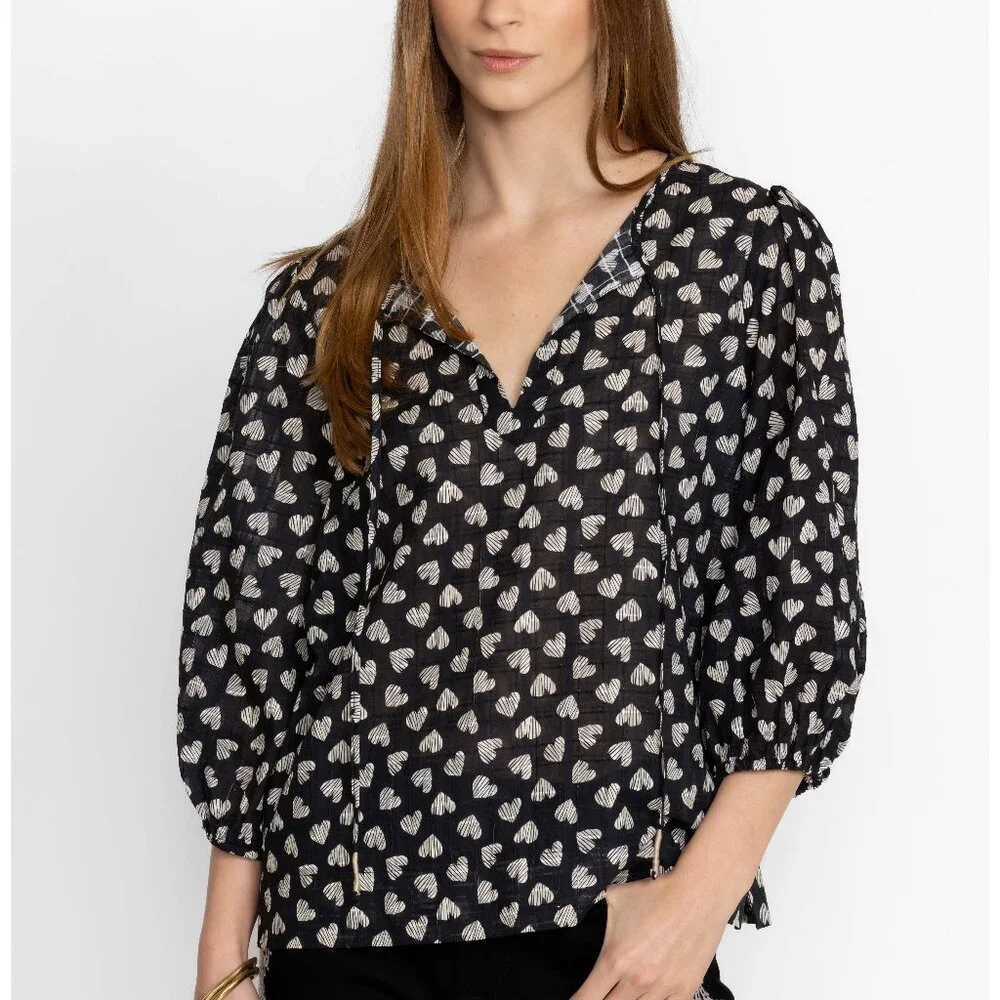 JOHNNNY WAS HEARTS COTTON TOP - Picture 1 of 2